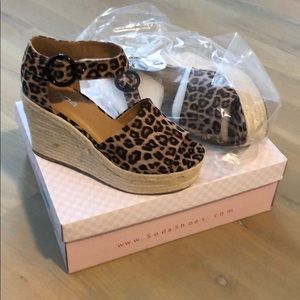 NWT Leopard Espadrille Wedges